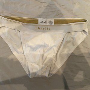 Men’s Charlie by MZ cotton stretch sport briefs - White, Size Small